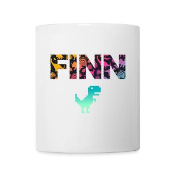 FINN - Schöner Jungen Name mit Dinosaurier - Tasse - Weiß - Vorne