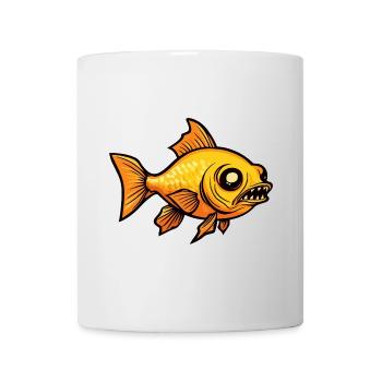 Goldfisch Halloween Comic Lustig - Tasse - Weiß - Vorne