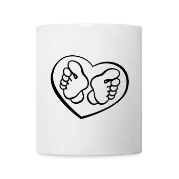 Fußpflege mit Herz - Fuß - Füße - Tasse - Weiß - Vorne