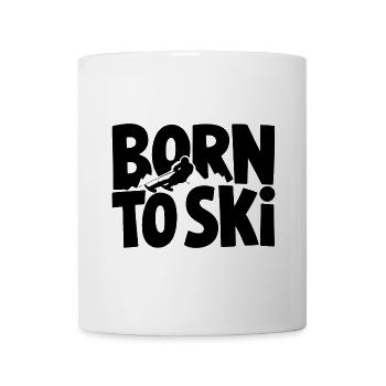Born To Ski Skifahrer Skifahren Wintersport - Tasse - Weiß - Vorne