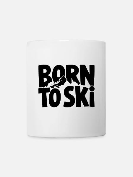 Born To Ski Skifahrer Skifahren Wintersport - Tasse - Weiß