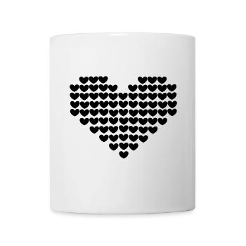 cœur pixel cœur noir cadeau Saint-Valentin - Mug blanc - blanc - Devant