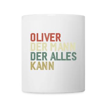 Oliver L’homme qui sait tout Prénom Oliver - Mug blanc - blanc - Devant