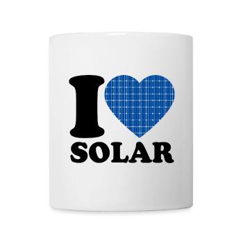 I Love Solar - Heart - Renewable Energy - Mug - white - Front