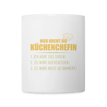 Kochen Lustiges Köchin Küchenchefin Geschenk - Tasse - Weiß - Vorne
