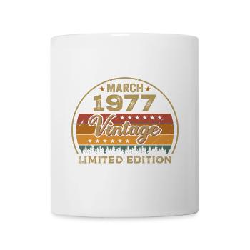 Millésime mars 1977 anniversaire mars 1977 rétro 1977 - Mug blanc - blanc - Devant