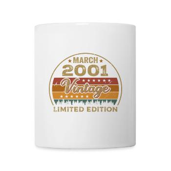 Vintage märz 2001 Geburtstag märz 2001 Retro 2001 - Tasse - Weiß - Vorne