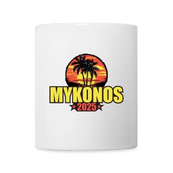 Mykonos 2025 Vacances Palmiers Coloré - Mug blanc - blanc - Devant