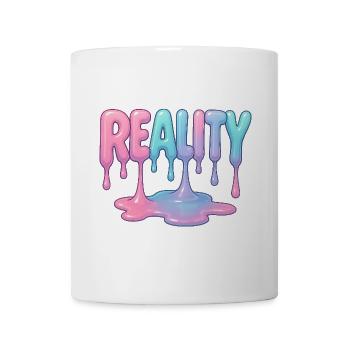 Réalité - Police pastel dégoulinante - Mug blanc - blanc - Devant