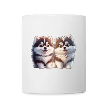 chiots malamutes - Mug blanc - blanc - Devant