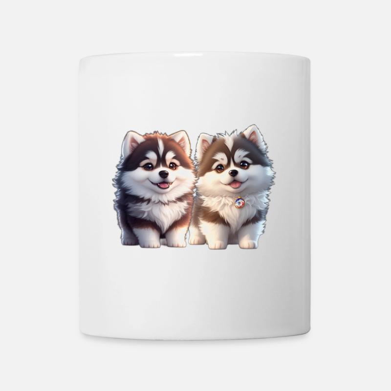 chiots malamutes - Mug blanc - blanc