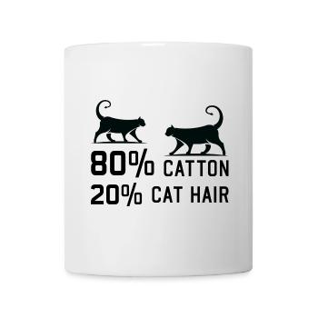 80% Cotton 20% Cat Hair funny Cats Sayings - Mug - white - Front