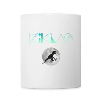 NIKLAS - Beautiful boy name with dinosaur - Mug - white - Front