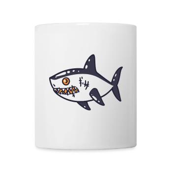 Hai Halloween Comic Lustig - Tasse - Weiß - Vorne