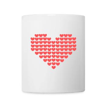 Coeur rouge Coeurs rouges Coeur rose Cadeau Fête des Mères - Mug blanc - blanc - Devant