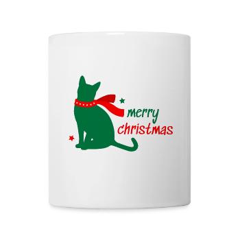 Chat Star Animal Cadeau d’écharpe de Noël - Mug blanc - blanc - Devant