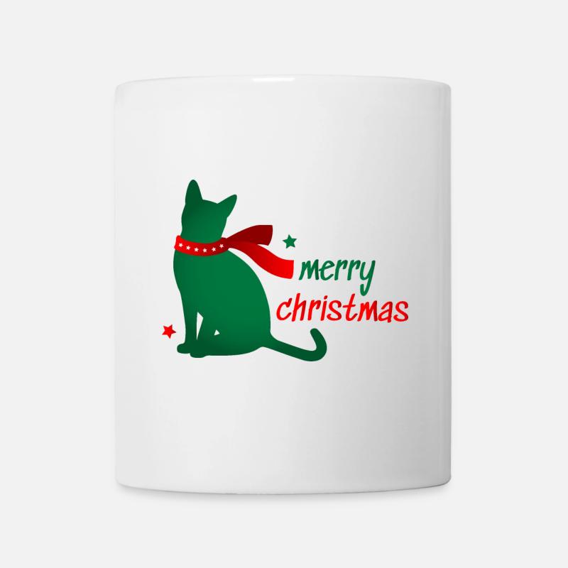 Katze Stern Tier Weihnachten Schal 3D Geschenk - Tasse - Weiß