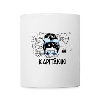 Skipperin Nautische Karte Seglerin Kapitänin - Tasse - Weiß - Vorne