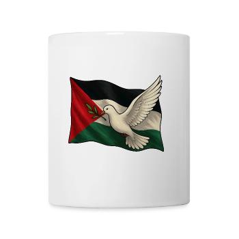 Colombe de paix & drapeau – Palestine libre - Mug blanc - blanc - Devant