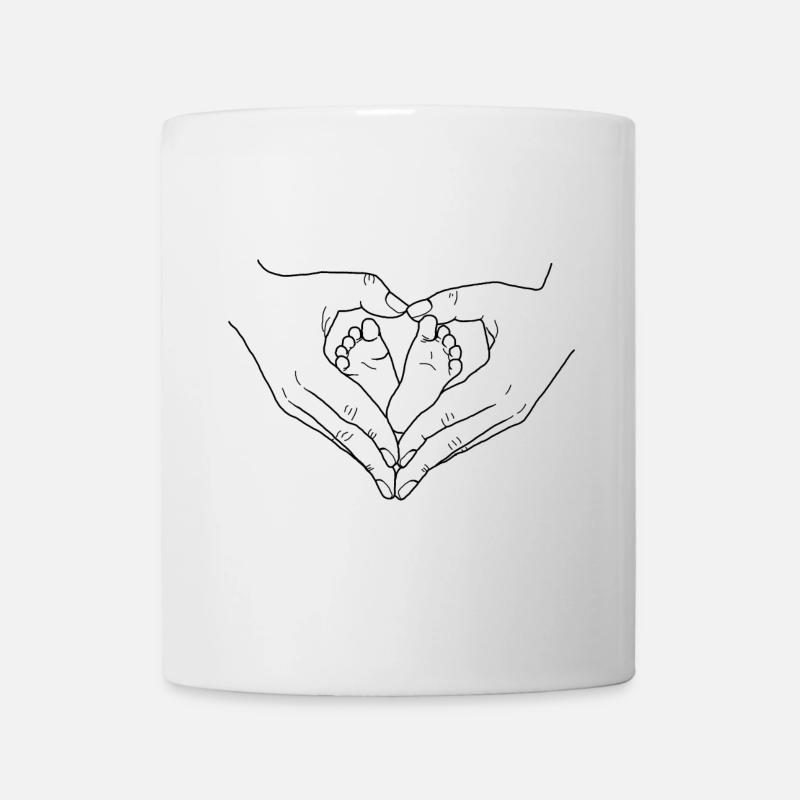 Pieds de bébé dans le cœur - Mug blanc - blanc