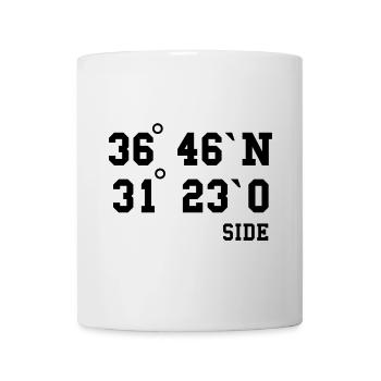 Side Koordinaten Türkei Urlaub Idee - Tasse - Weiß - Vorne
