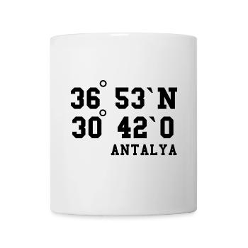 Antalya Koordinaten Türkei Urlaub Idee - Tasse - Weiß - Vorne