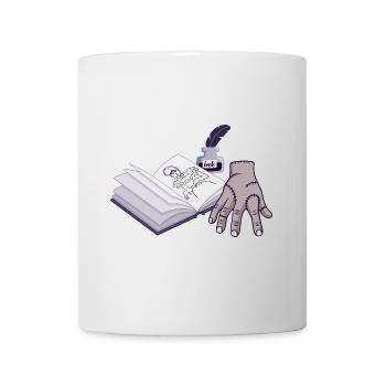 Main de zombie avec livre ouvert - Mug blanc - blanc - Devant
