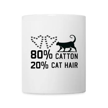 80% Cotton 20% Cat Hair funny Cats Sayings - Tasse - Weiß - Vorne