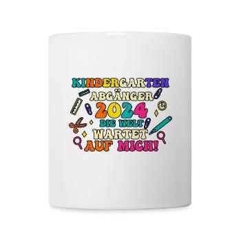 1 Grade School Child Back to School Kindergarten Kita E - Mug - white - Front