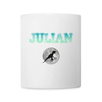 JULIAN - Beautiful boy name with dinosaur - Mug - white - Front
