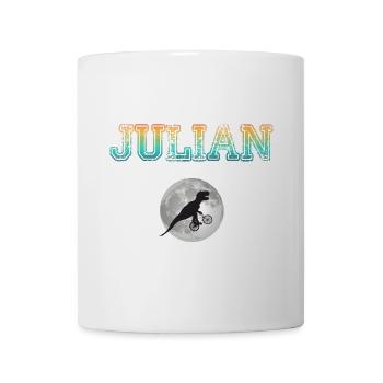 JULIAN - Schöner Jungen Name mit Dinosaurier - Tasse - Weiß - Vorne