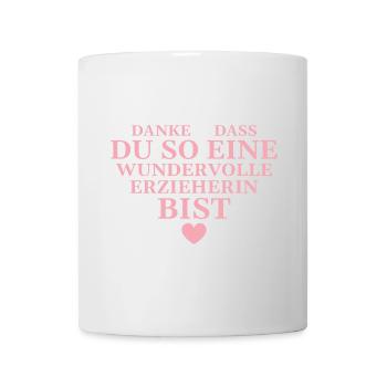 Kindergärtnerin Beste Erzieherin Geschenk - Tasse - Weiß - Vorne