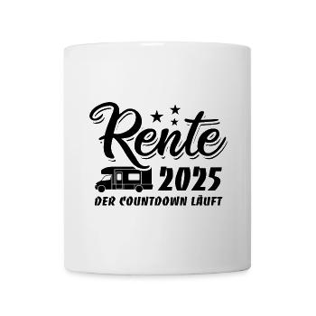 Rente 2025 der Countdown läuft Camper - Tasse - Weiß - Vorne