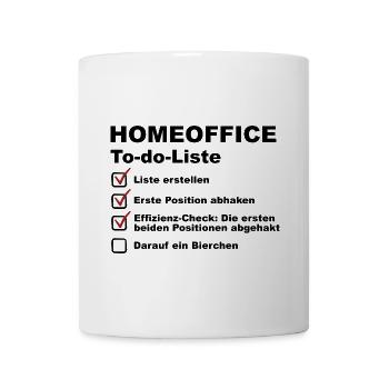 Homeoffice To do Liste - Bier Geschenk - Tasse - Weiß - Vorne