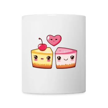 Cheesecake Couple Love Cake Heart Comic - Mug - white - Front