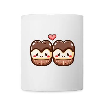 Schokolade Paar Liebe Herz Comic - Tasse - Weiß - Vorne