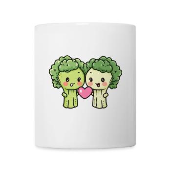 Brocoli Couple Amour Coeur Bande Dessinée - Mug blanc - blanc - Devant
