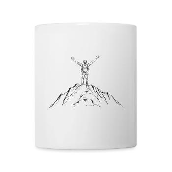 Alpiniste au sommet - Mug blanc - blanc - Devant