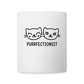 Lustige Katzen Gesichter Purrfectionist - Tasse - Weiß - Vorne