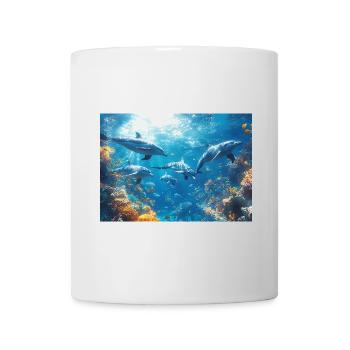 Dauphin Grand dauphin Mammifère marin École de dauphins - Mug blanc - blanc - Devant