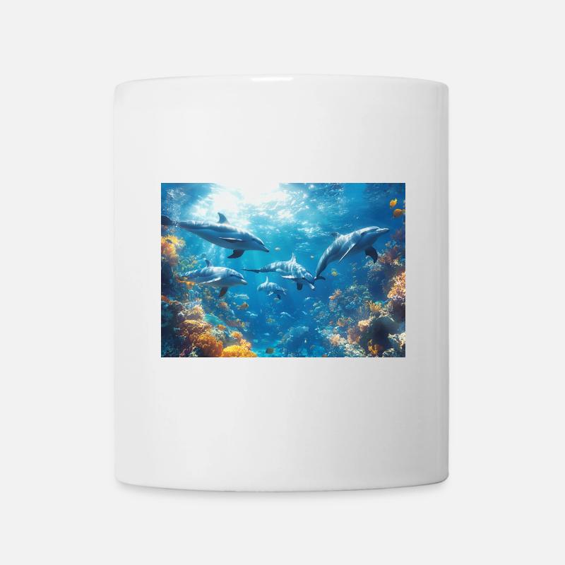 Delfin Tümmler Meeressäuger Delfinschule - Tasse - Weiß
