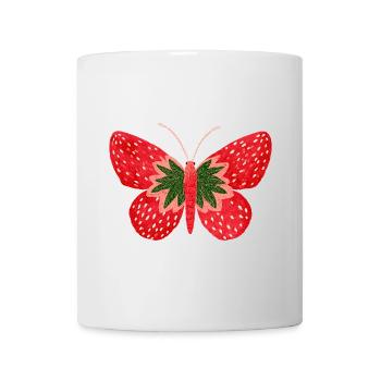 Graphique Vintage Papillon Fraise - Mug blanc - blanc - Devant