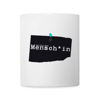 menschin dunkel - Tasse - Weiß - Vorne