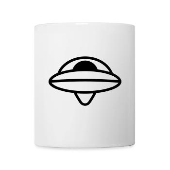 fliegende Untertasse - Tasse - Weiß - Vorne