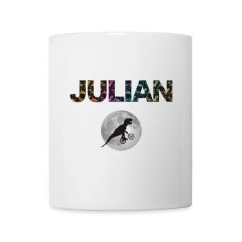 JULIAN - Schöner Jungen Name mit Dinosaurier - Tasse - Weiß - Vorne