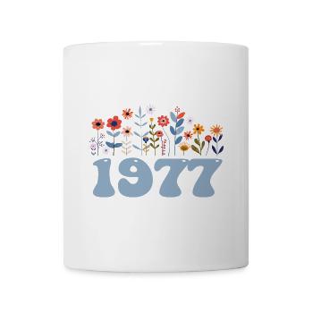 1977 Floral Pattern 1977 Floral Theme Floral 1977 - Mug - white - Front