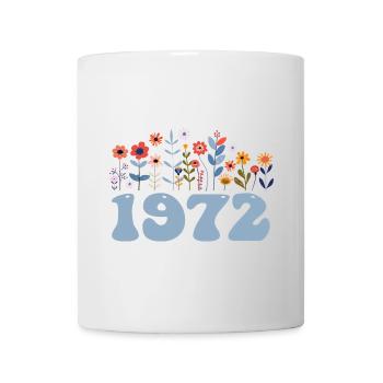 1972 Blumenmuster 1972 Blumen-thema Blumen 1972 - Tasse - Weiß - Vorne