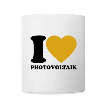 I Love Photovoltaik - Herz - Erneuerbare Energie - Tasse - Weiß - Vorne