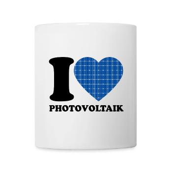 I Love Photovoltaik - Herz - Erneuerbare Energie - Tasse - Weiß - Vorne