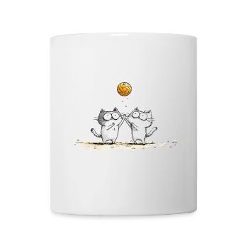 Cats Playing Beachvolleyball - Mug - white - Front
